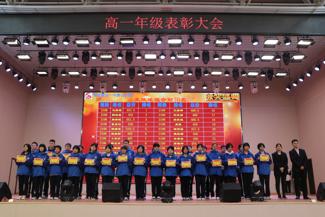 不负青春  砥砺前行——高一年级十一月月考表彰大会